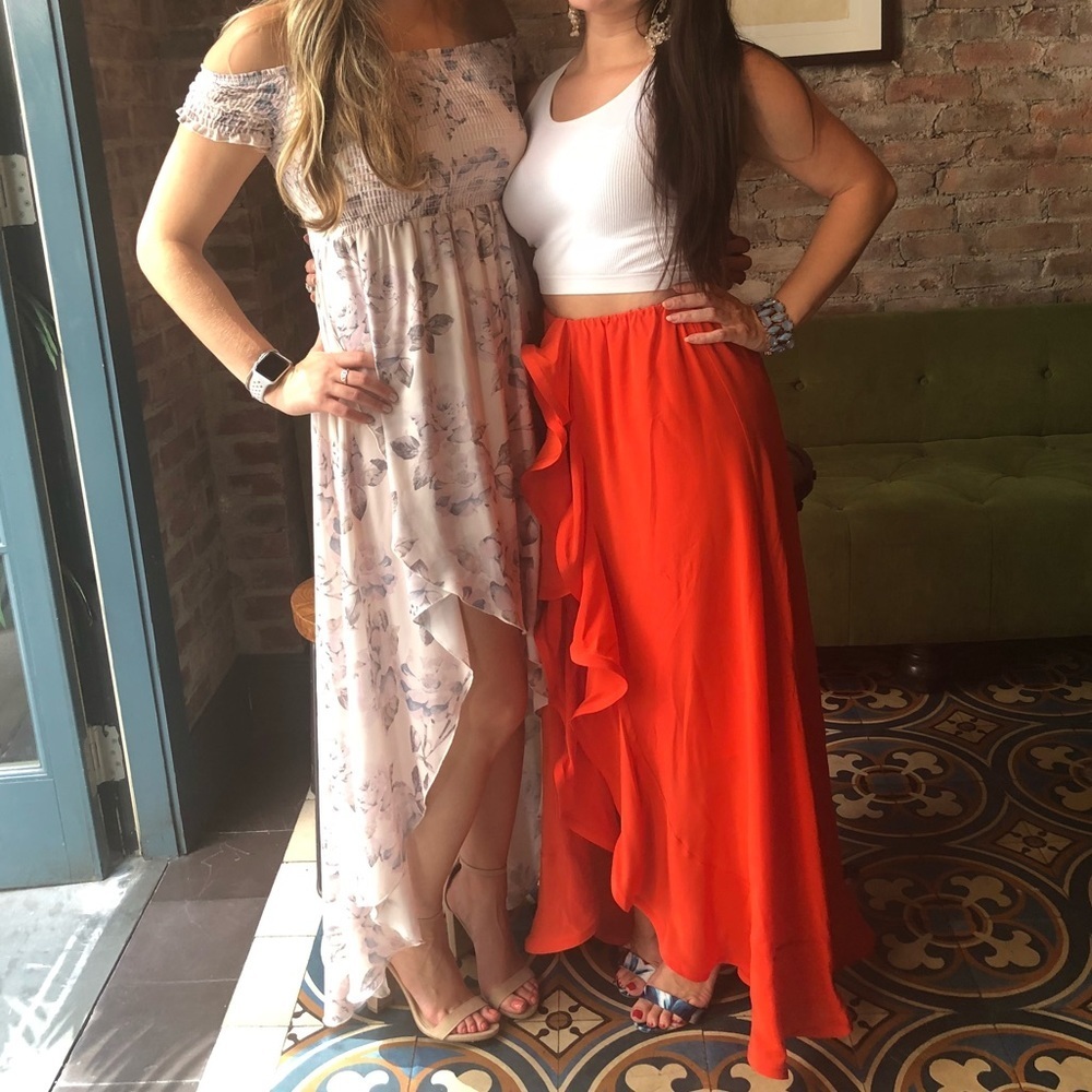 Alexis Ruffled Tangerine Skirt
